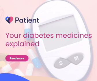 Blood glucose monitor on a pink background